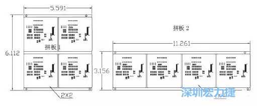 如圖9所示在兩種拼板中PCB單元的排列方式不同。拼板方式是V-CUT。這兩種拼板尺寸有明顯的的差異，將導(dǎo)致各自所需的生產(chǎn)拼板尺寸改變-深圳宏力捷