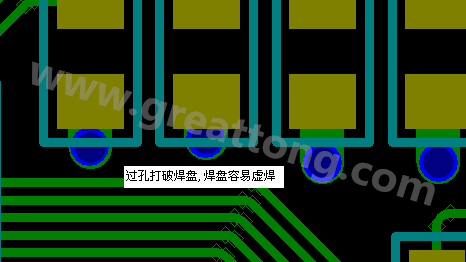 PCB設(shè)計(jì)案例分析：過孔破焊盤，造成SMT虛焊