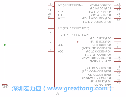 排針的用途是連接微控制器的輸出和輸入，它提供了一個(gè)平臺(tái)給焊線和針腳。