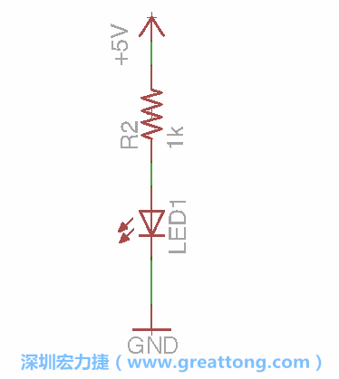 如圖所示放置一個(gè)開關(guān)（switch）、10K電阻器（10k resistor）和0.1μF的電容（0.1μF capacitor），并把開關(guān)的一端連到接地端上。