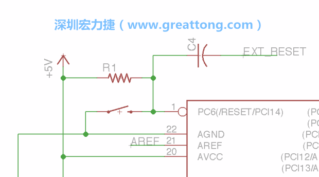 很多PCB設(shè)計(jì)者的設(shè)計(jì)不符合人體工學(xué)，他們使用很小的按鈕、不方便的元件配置和難以解讀的標(biāo)簽，千萬不要變成這樣！這次我們的設(shè)計(jì)有一個(gè)大小合適的重置按鈕（reset button）和可以清楚辨認(rèn)是否已經(jīng)接上電源的LED指示燈。